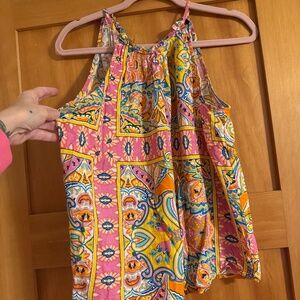 Rachel Zoe Pink Orange Yellow sleeveless summer top Size M